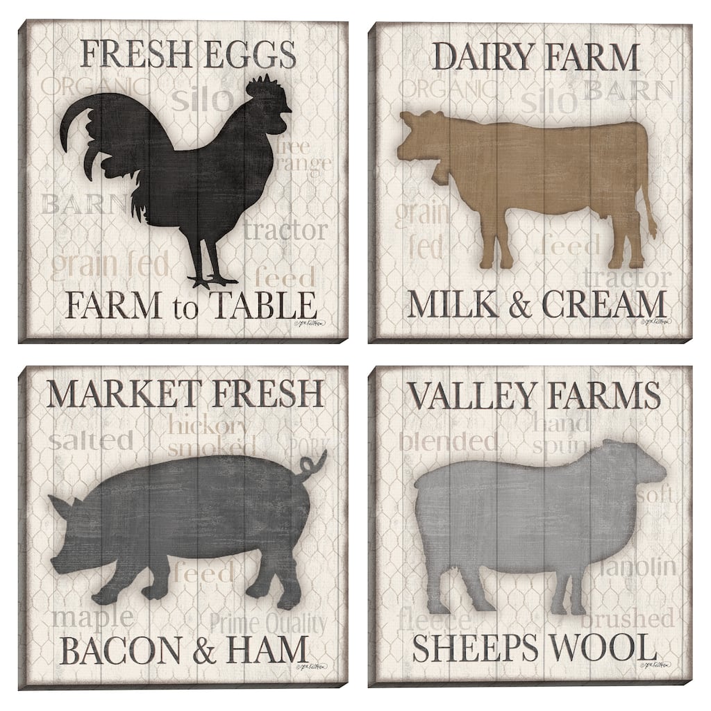 Market Fresh I, Market Fresh II, Market Fresh III, Market Fresh IV by Jen Killeen Canvas Art Prints