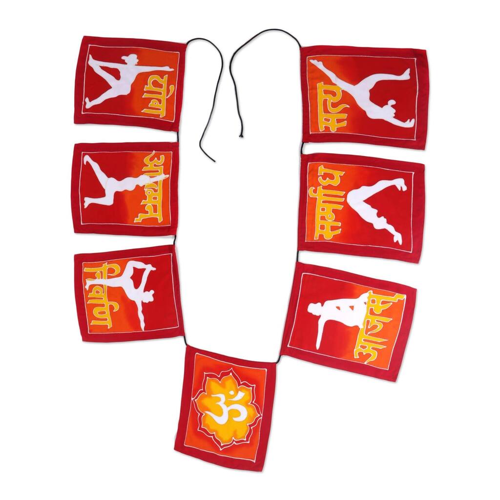 Novica Handmade Yoga Flags Batik Rayon Banner