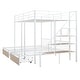 preview thumbnail 4 of 28, Modern Full over Twin-Twin Triple Bunk Bed with Storage Drawers and Staircase for Dorm, Bedroom, Convertible into 3 Beds