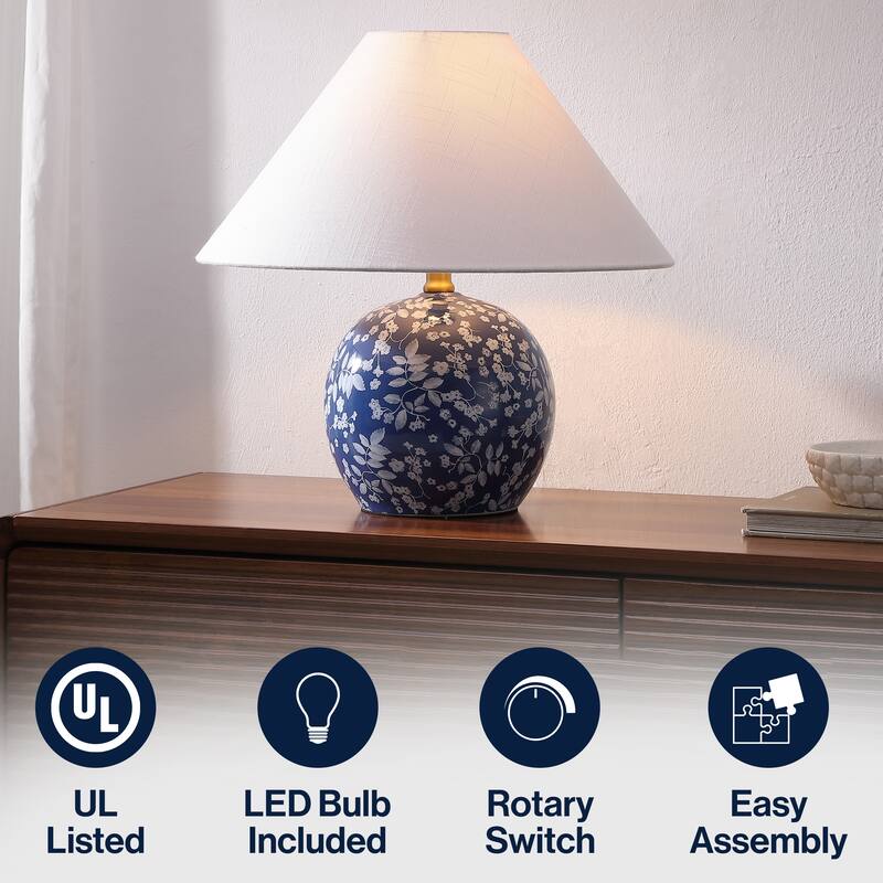 Felice 17.25" Ceramic Globe LED Table Lamp, By JONATHAN Y