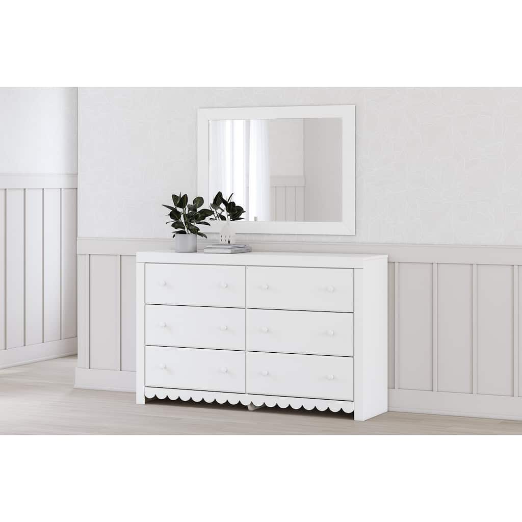 Signature Design by Ashley Mollviney White Dresser and Mirror