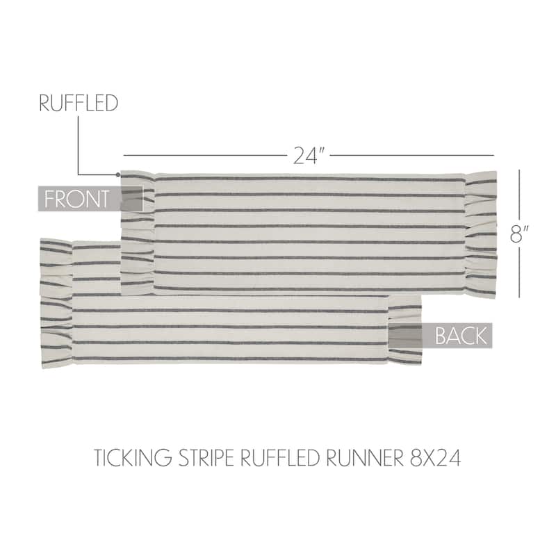 Kaila Ticking Stripe Ruffled Runner 12x36