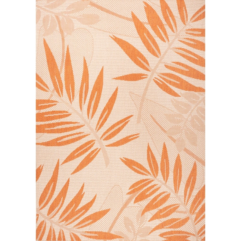 JONATHAN Y Bahamas Tropical Palm Leaf Indoor/Outdoor Area Rug - 3 X 5 - Cream/Orange