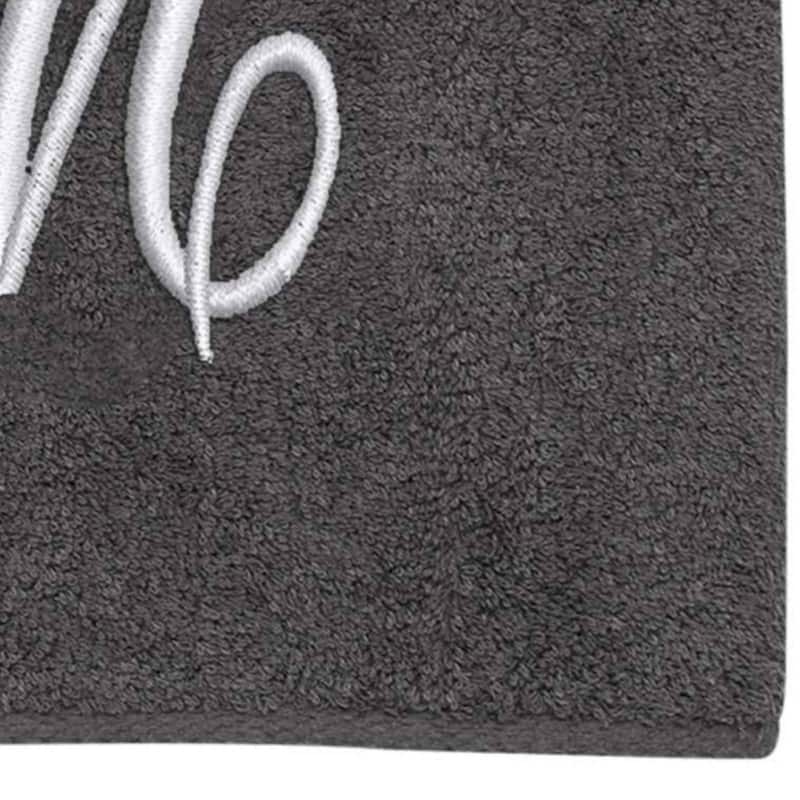 Avanti Linens Granite/Silver Script Monogram Bath Towel Letter M - Bath Towel
