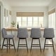preview thumbnail 155 of 176, Amalie Upholstered Bar Stool, Swivel Counter Height Stool with Solid Wood Frame Set of 4 - Grey Boucle - Bar Height