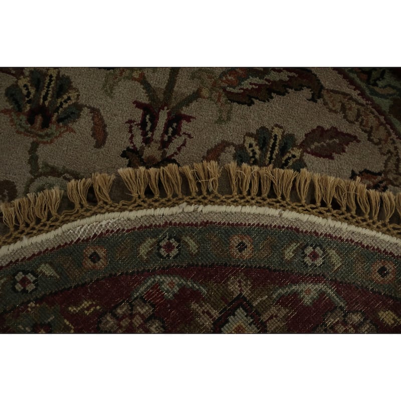 Hand Knotted Oriental 100% Wool Carpet Traditional All-Over Beige & Ivories Agra Area Rug - 4' 2'' X 4' 2''
