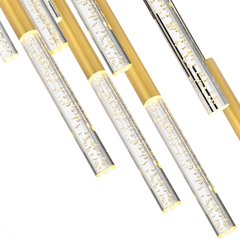 Dragonswatch Integrated LED 48in 18 Pendant Satin Gold Chandelier - Satin Gold