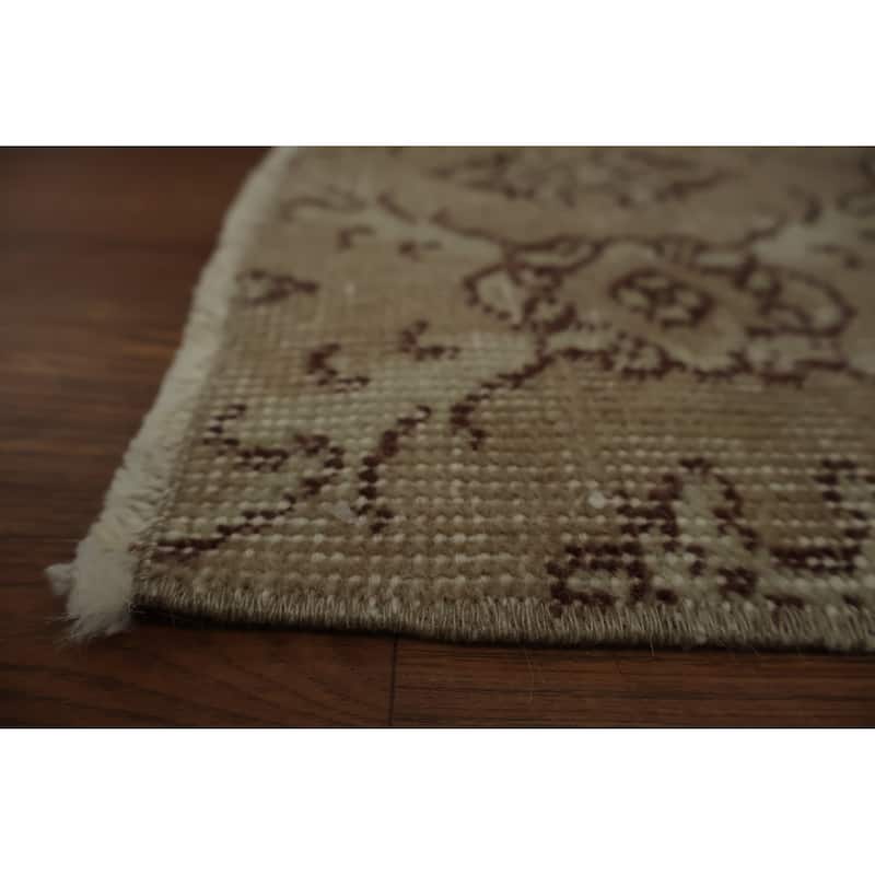 Hand Knotted Oriental 100% Wool Carpet Transitional Floral Beige & Ivories Anatolian Area Rug - 6' 8'' X 3' 9''