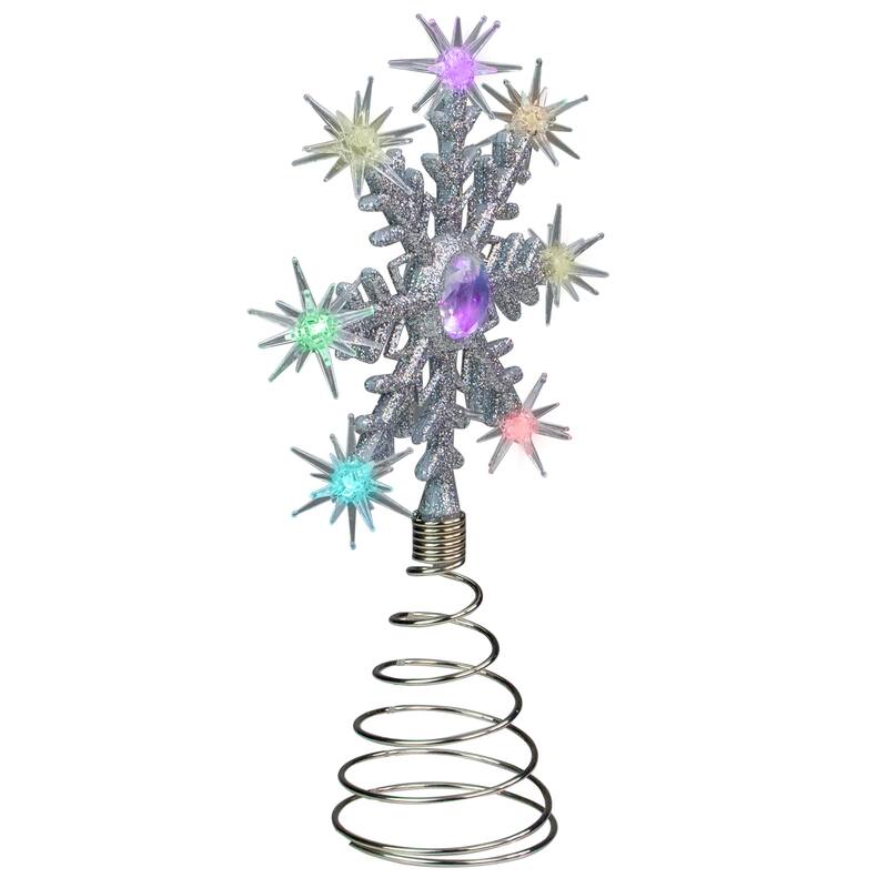 11" LED Lighted Coloring Changing Twinkling Snowflake Christmas Tree Topper - 11