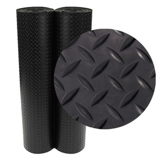 DRubber-Cal Diamond-Plate Rubber Flooring Rolls - 3 mm x 4 ft x 1.5 ft  Rolls - Black - 48x18 - Bed Bath & Beyond - 32960330