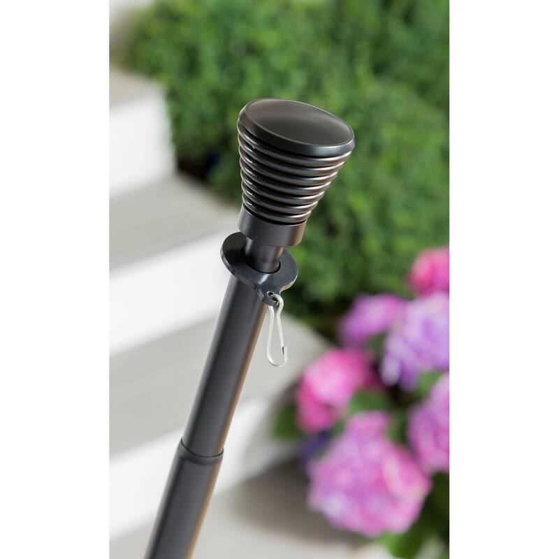 Metal Extendable House Flag Pole, Black
