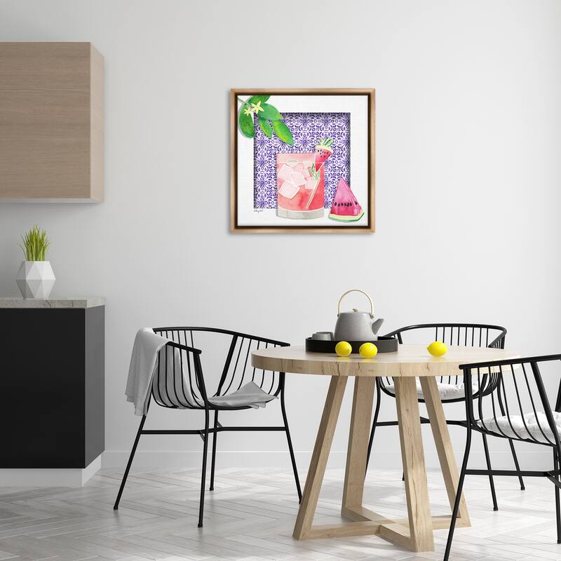 Stupell Fruity Watermelon Drink Framed Floater Canvas Wall Art Design By Hillary Holt