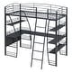 preview thumbnail 6 of 12, Stylish Twin Size Loft Bed with 4 Layers of Shelves, L-shaped Desk, a set of Sockets, USB Ports and and Wireless Charging, Black