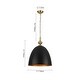 preview thumbnail 9 of 23, Mid-Century Modern 1-Light Bell Dome Large Pendant Light 17.7in