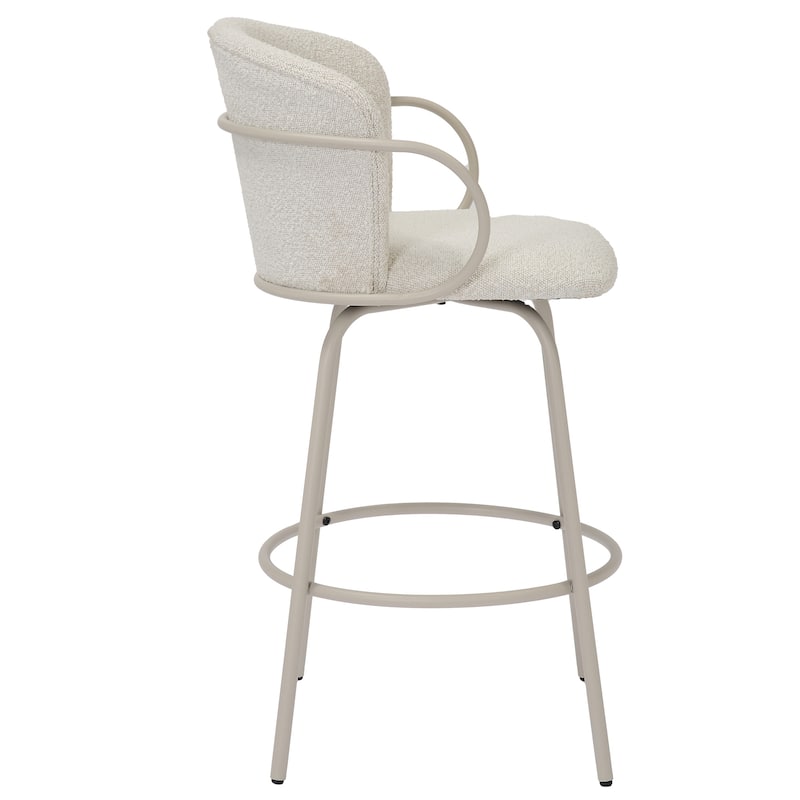 Modern Fabric & Metal 26" Counter Stool w/Swivel, Set of 2