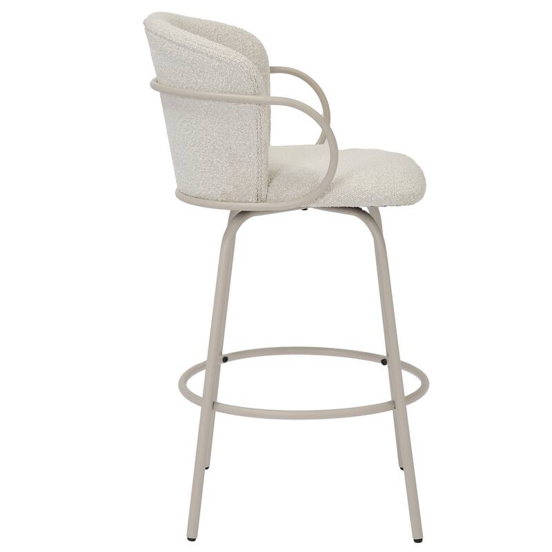 Modern Fabric & Metal 26" Counter Stool w/Swivel, Set of 4