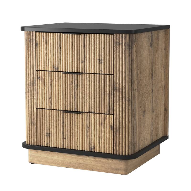 Multi-Functional Three-Drawer MDF Nightstand, 19*15.7*17.5 Inches