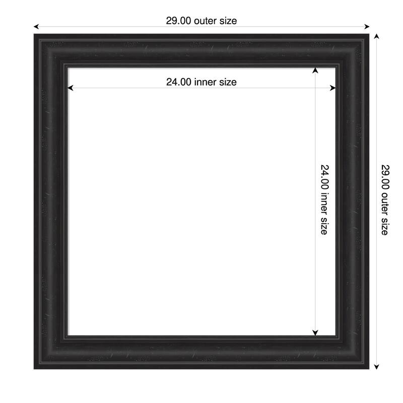 Amanti Art Shipwreck Black Framed Dry Erase Magnetic Board - 29 x 29 in - Shipwreck Black