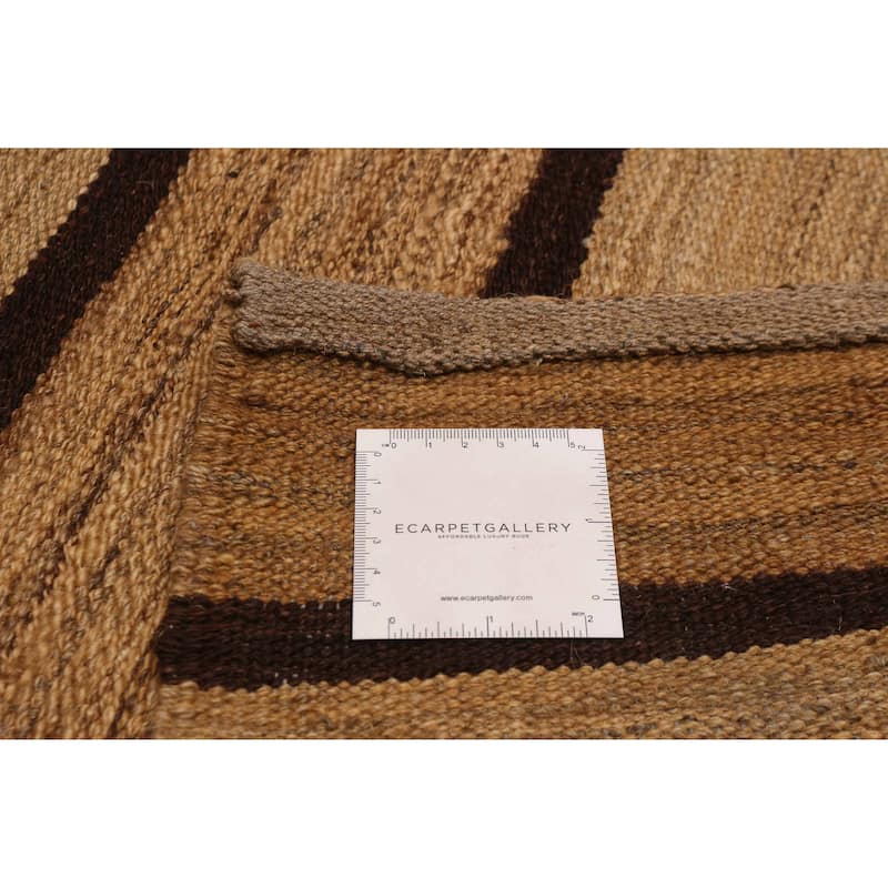 ECARPETGALLERY Flat-Weave Boho Tan Wool Kilim - 4'11 x 6'5