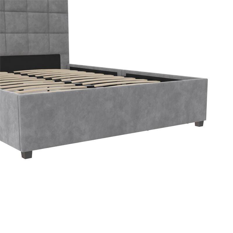 CosmoLiving Serena Upholstered Bed with Drawers