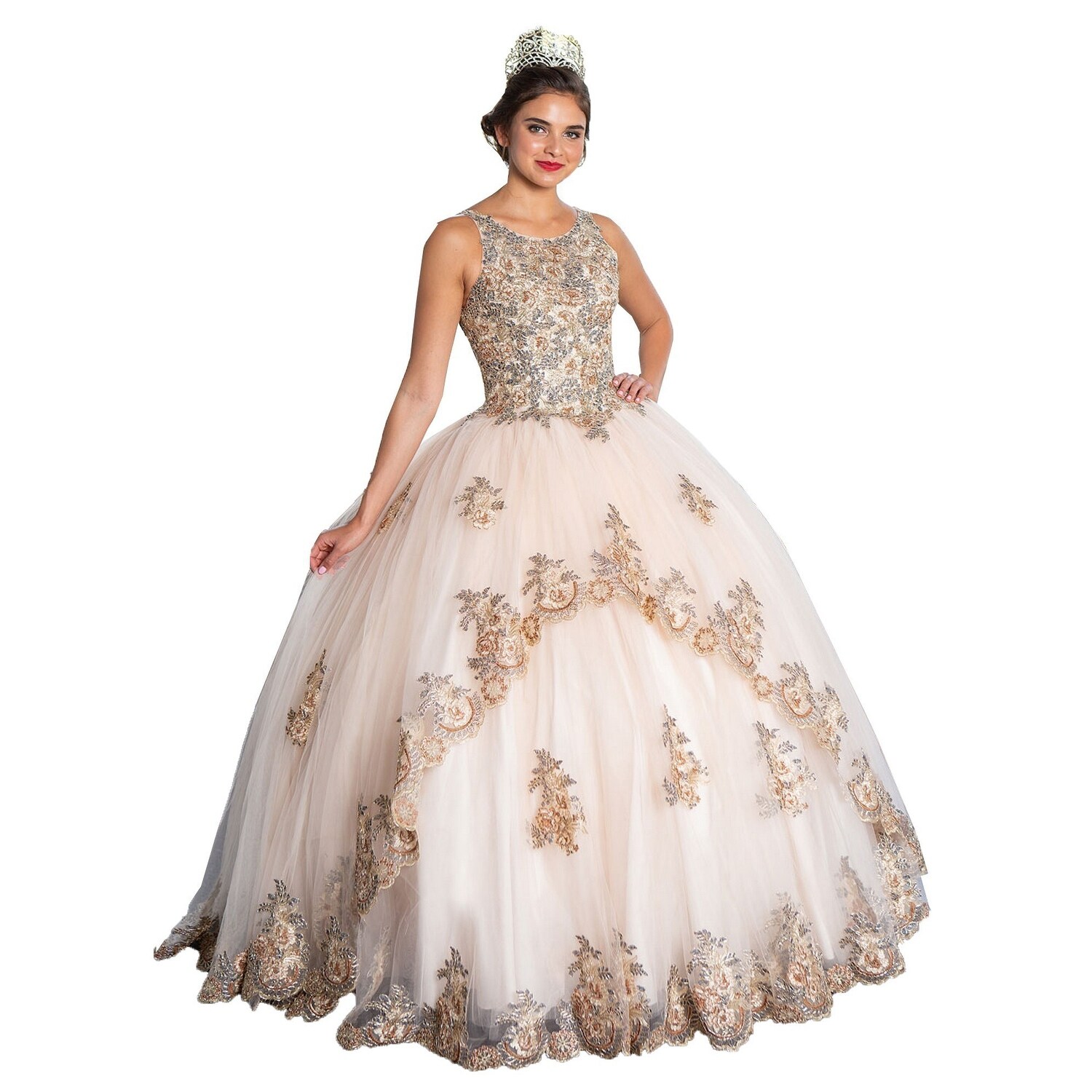 embroidered ball gown