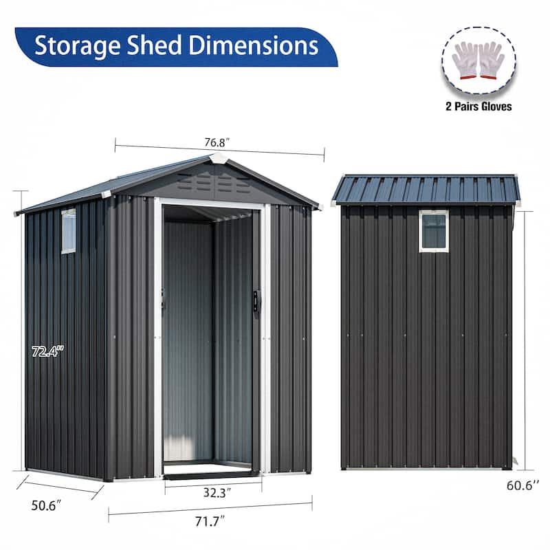 Futzca Outdoor Storage Shed with Ventilation, Multi-Purpose Tool Shed.