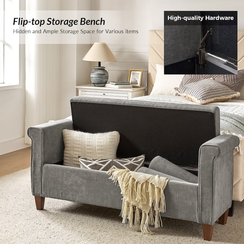 Rita 54.3'' Wide Traditional Storage Bench with 2 Pillows by HULALA HOME
