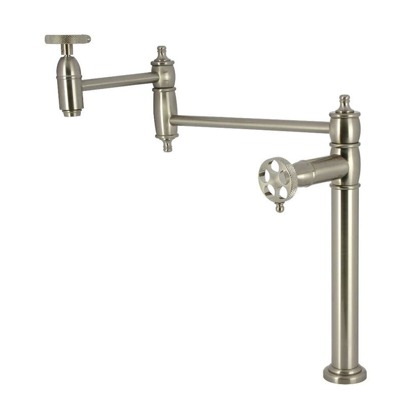 Kingston Brass KS370.RKX Webb 3 GPM Single Hole Pot Filler - Brushed Nickel