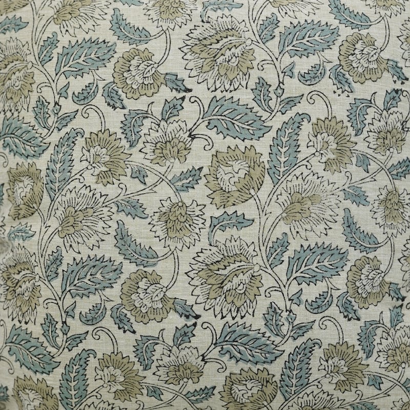 Fabdivine Handmade Floral or Weave Yellow Pillow Cover in Soft Linen for Block Print Room Boho Spring Home Décor, Lehar