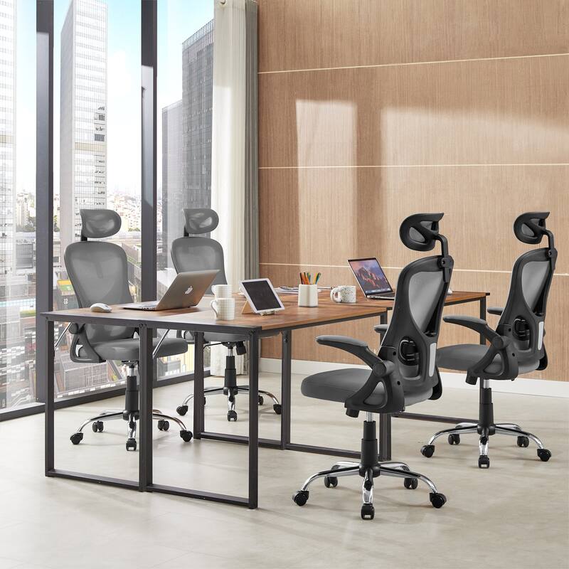 VECELO High Back Ergonomic Office Chair with Adjustable Headrest Armrest Mesh Lumbar Support