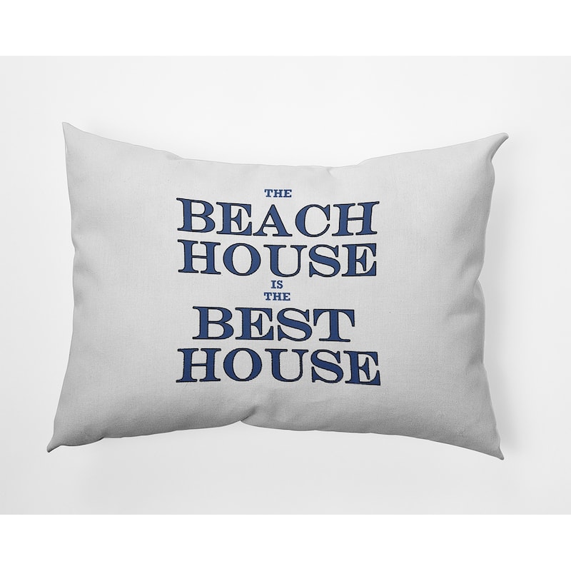 Beach House Best House Polyester Indoor/Outdoor Pillow - Nautical Navy - 14" x 20"