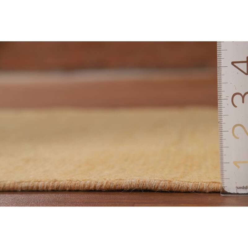 Modern Gabbeh Oriental Foyer Rug Handmade Yellow Wool Carpet - 2'9"x 3'8"