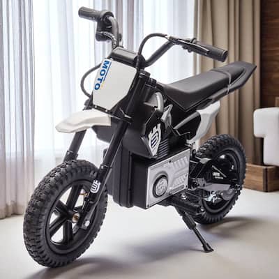 24V Kids Ride On Motocross Motorcycle with 200W Motor, Adjustable Speed, Shock Absorber, LED Lights, Bluetooth Music & Horn