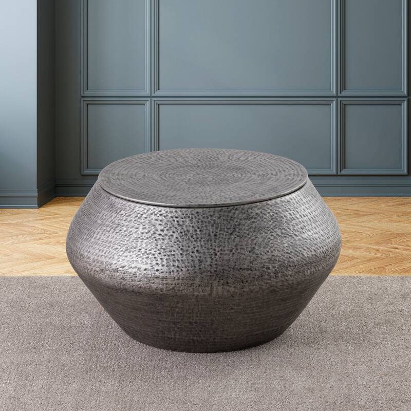 Albany Living T5203 Drum Coffee Table With Storage - Grey