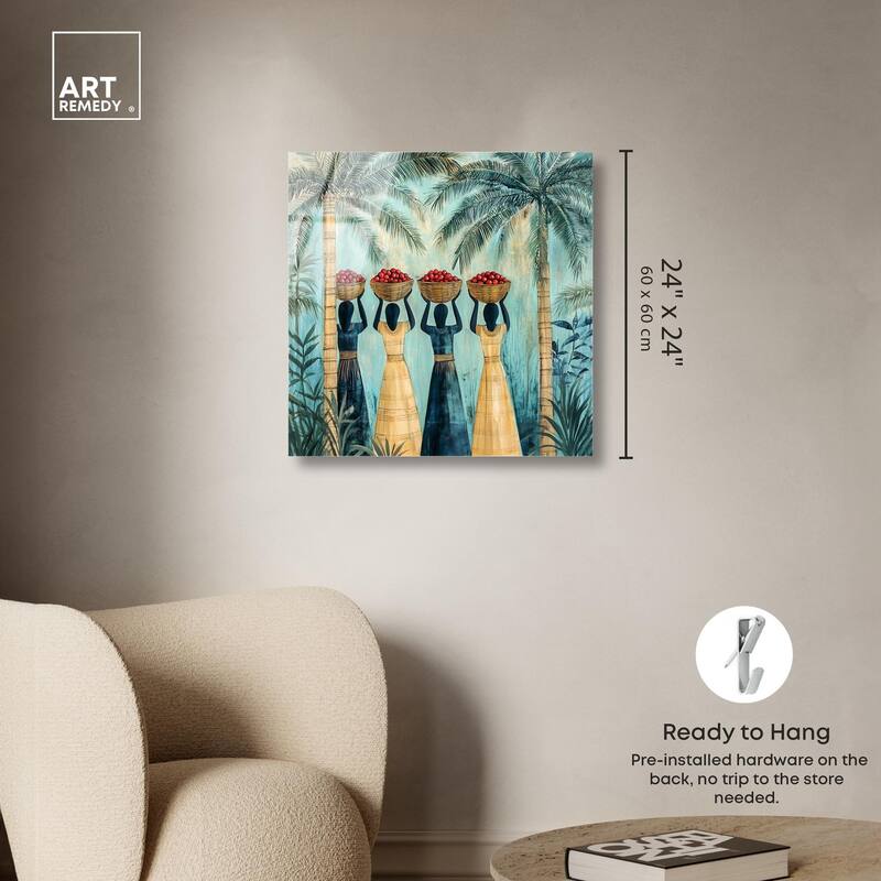 Walk Under Palms Acrylic by Art Remedy, Ready to Hang