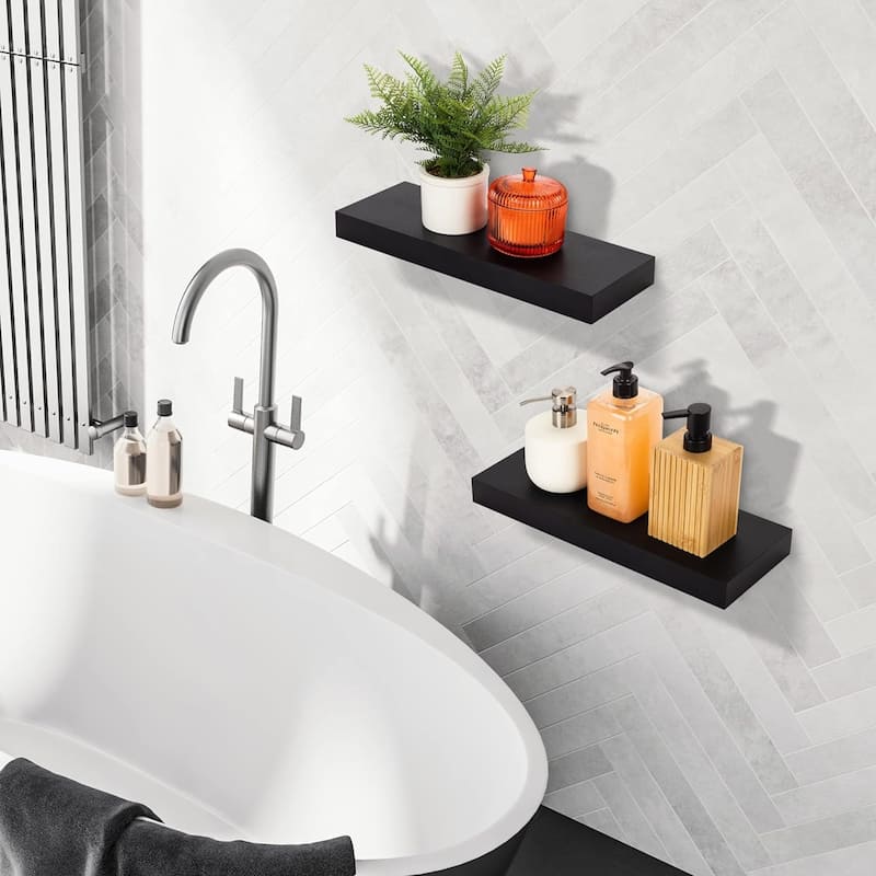 Sorbus Rustic Floating Shelf (Set of 2)