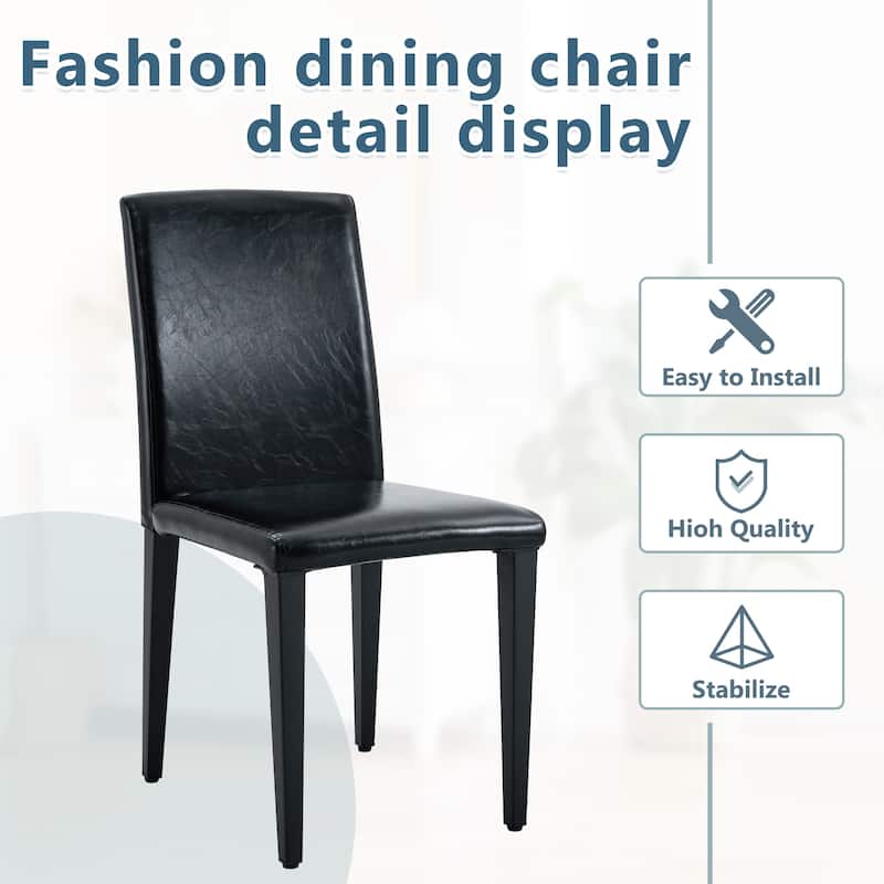 Set Of 2 PU Dining Chairs — Simple, Versatile & Comfortably Paired