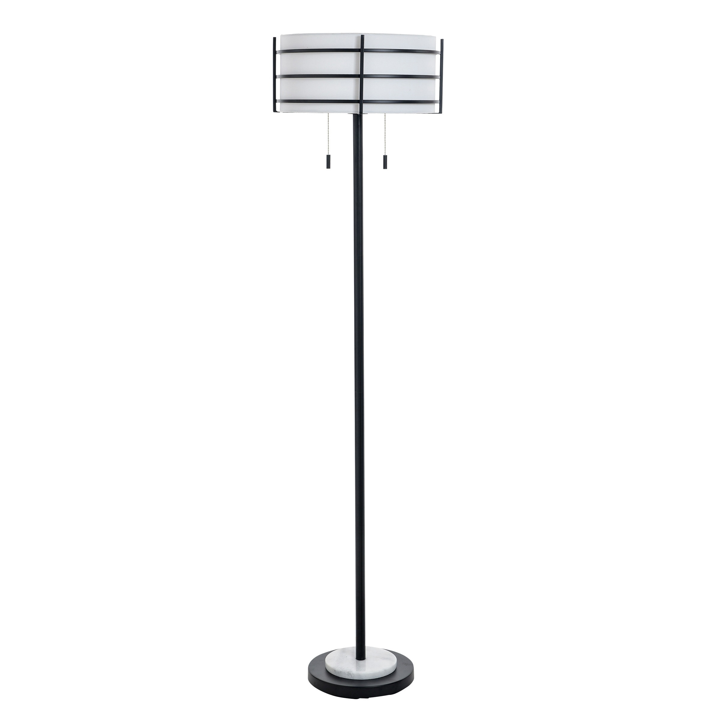 StyleCraft Royce Floor Lamp - Zammel - White Shade
