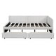 preview thumbnail 92 of 98, L-Shaped Backrest Daybed Upholstered Daybed Frame Classic Wood Slats Design with 2 Storage Drawers or Trundle, Full Size