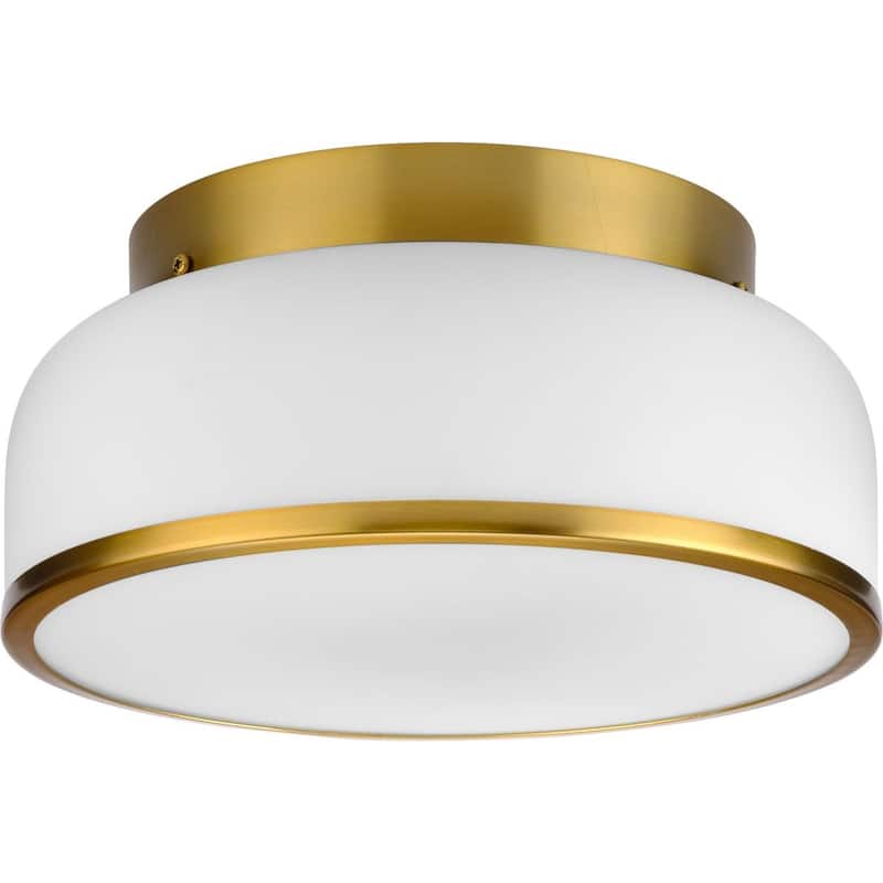 Parkhurst Collection Two-Light Brushed Bronze New Traditional 11-1 4" Flush Mount Light - 11.25 in x 11.25 in x 5.12 in - 11.25 in x 11.25 in x 5.12 in