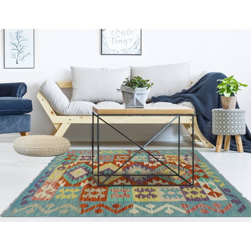 Flatweave Kathi Red/Grey Rug - 2'6" x 4'2"