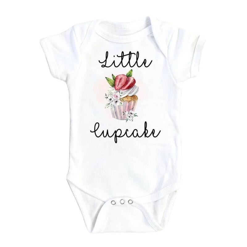 Little Cupcake - Baby Boy Girl Clothes Infant Bodysuit Funny Cute Newborn - White - 6-9M