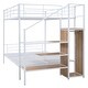 Full Bunk Beds with Bookcase Headboard, Wood Bed Frame Safety Rail and ...