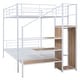 preview thumbnail 9 of 11, Twin Over Twin Metal Bunk Bed with Ladder and Wardrobe, White