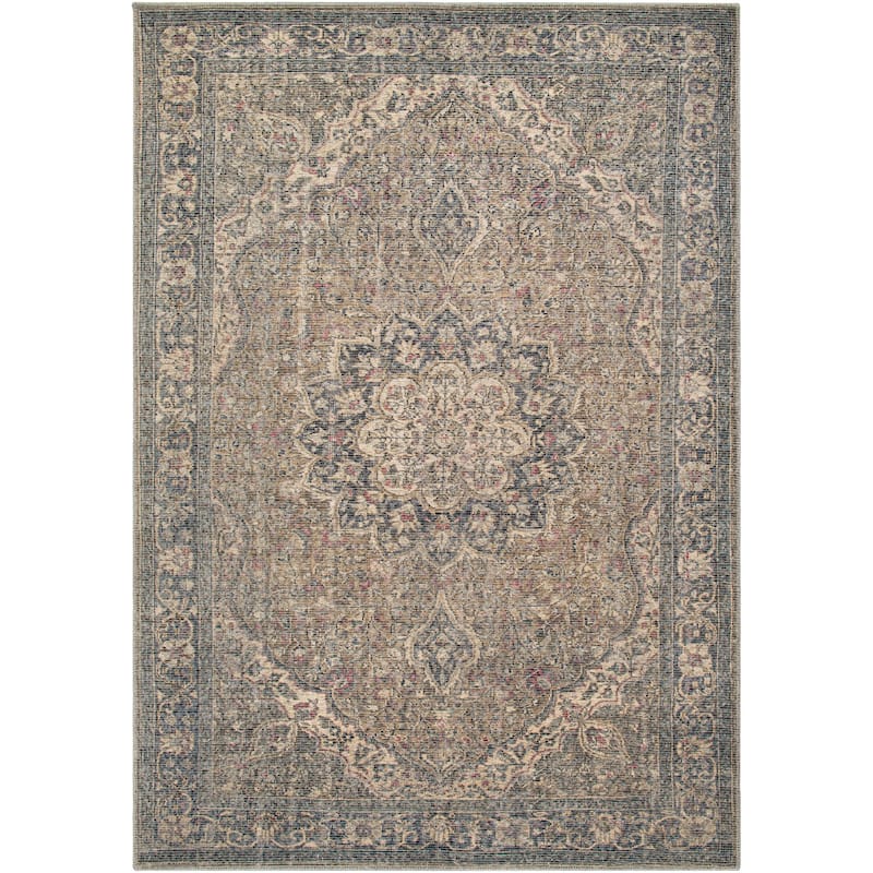 Livabliss Traditional Colin Medallion Washable Area Rug
