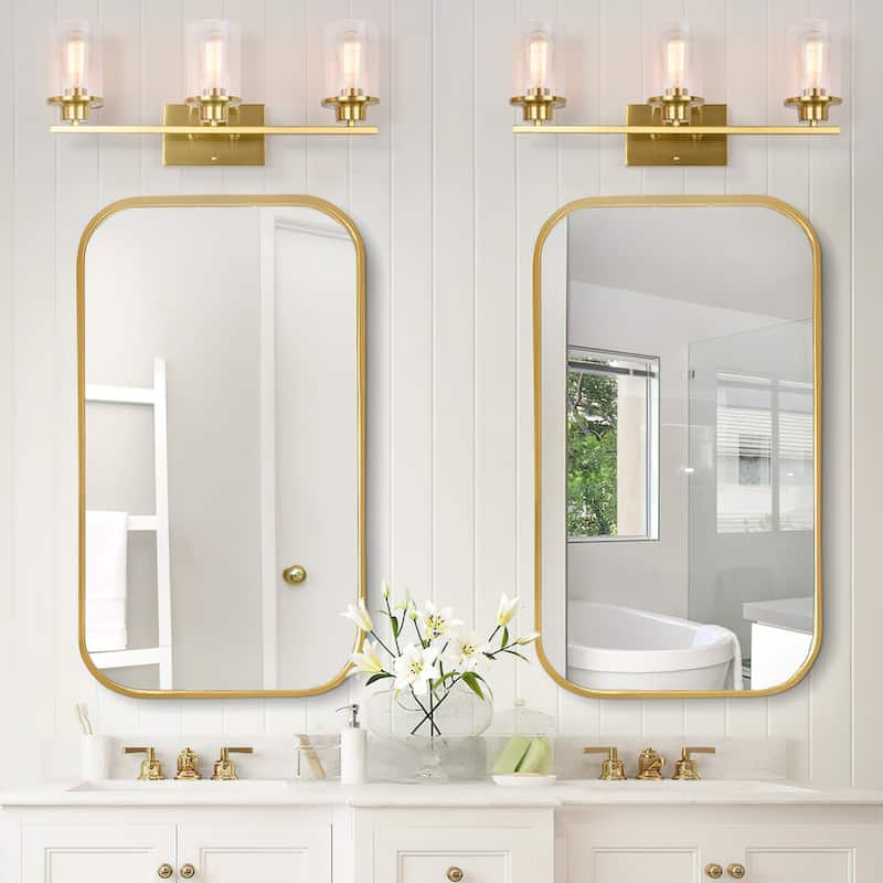 Starsky 3-Lights 23in Dimmable Bathroom Vanity Light Modern Wall Sconce Lighting with Glass Shade