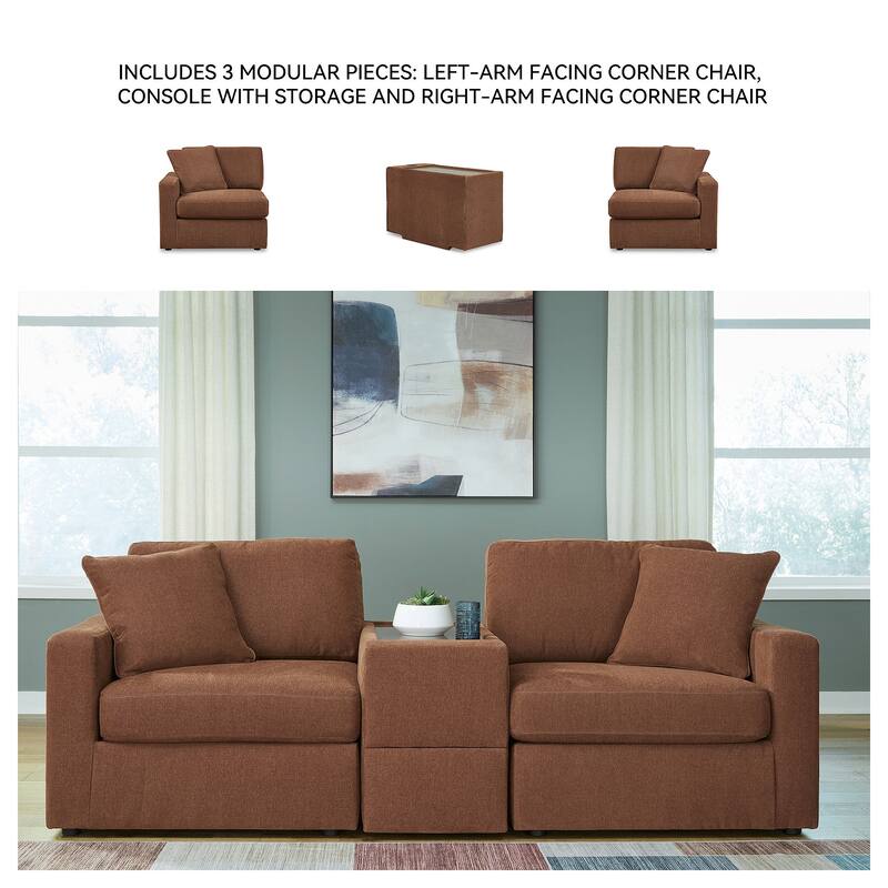 Signature Design by Ashley Modmax 3-Piece Sectional with Storage Console - 93" W x 37" D x 36" H
