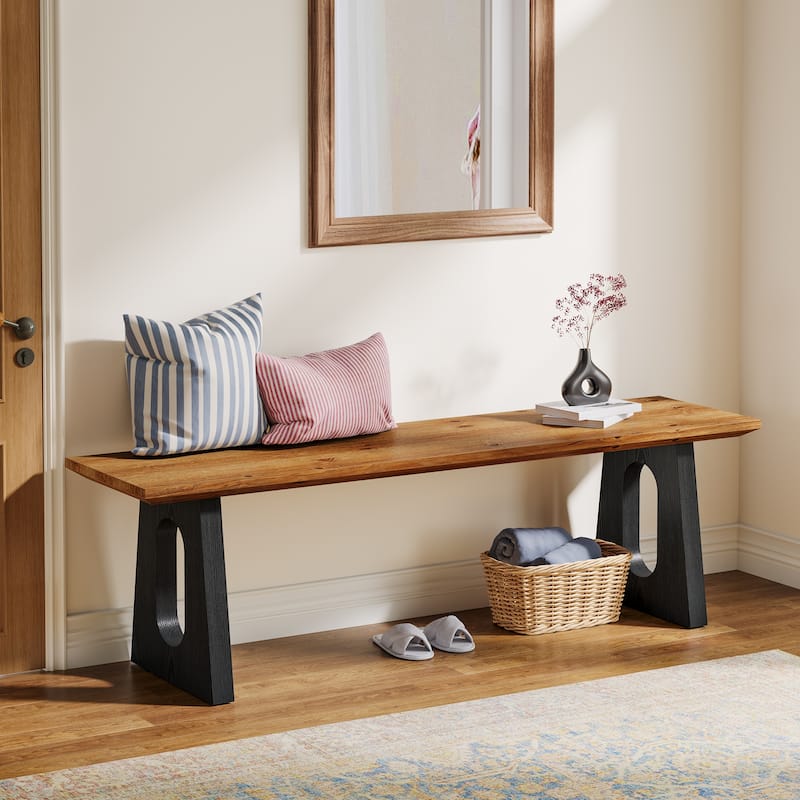 Farmhouse Wood Shoe Bench