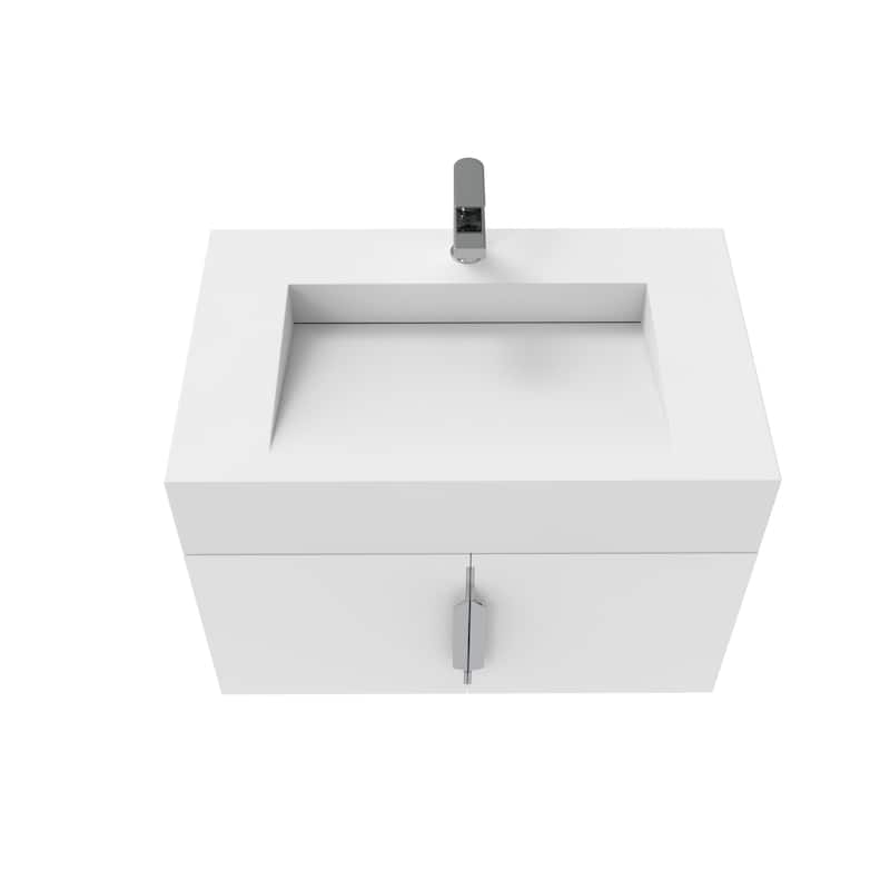 Nile 30-Inch Wall Mounted Bathroom Vanity Set w/ White Top