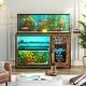 preview thumbnail 12 of 18, 55-75 Gallon Fish Tank Stand with Charging Station and LED Light, Reversible Aquarium Stand with Cabinet Brown